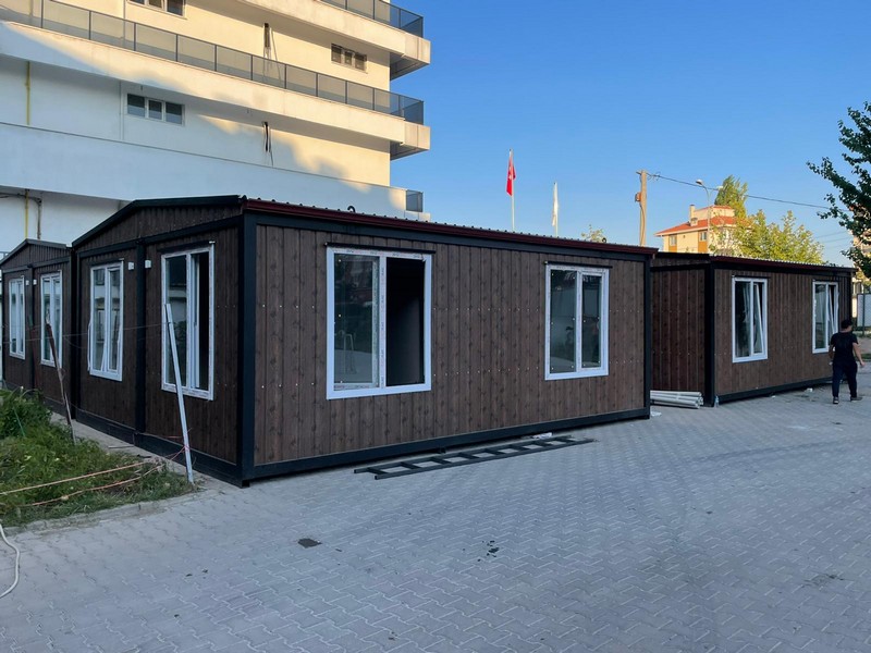 4 Adet 42 M² BIRLESIM CATILI KONTEYNER-DIŞI AHŞAP DESENLİ SAC-İÇİ BETOPAN/FULL