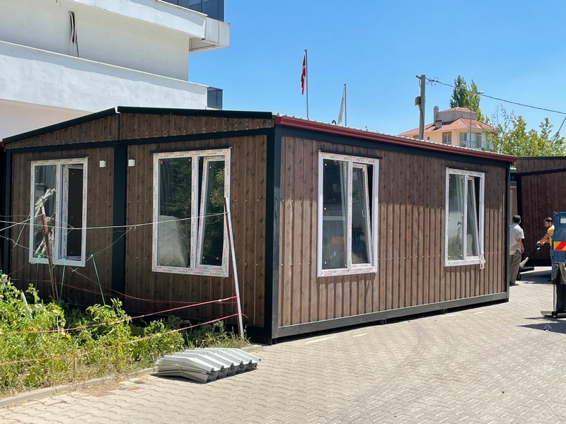 4 Adet 42 M² BIRLESIM CATILI KONTEYNER-DIŞI AHŞAP DESENLİ SAC-İÇİ BETOPAN/FULL