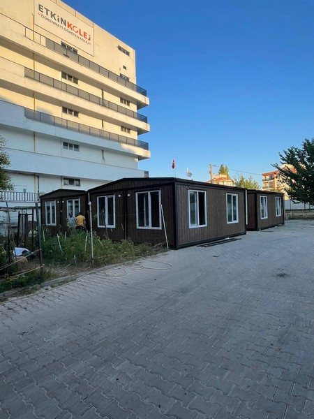 4 Adet 42 M² BIRLESIM CATILI KONTEYNER-DIŞI AHŞAP DESENLİ SAC-İÇİ BETOPAN/FULL