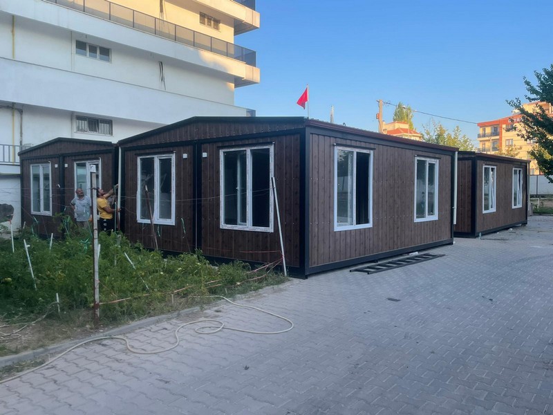4 Adet 42 M² BIRLESIM CATILI KONTEYNER-DIŞI AHŞAP DESENLİ SAC-İÇİ BETOPAN/FULL